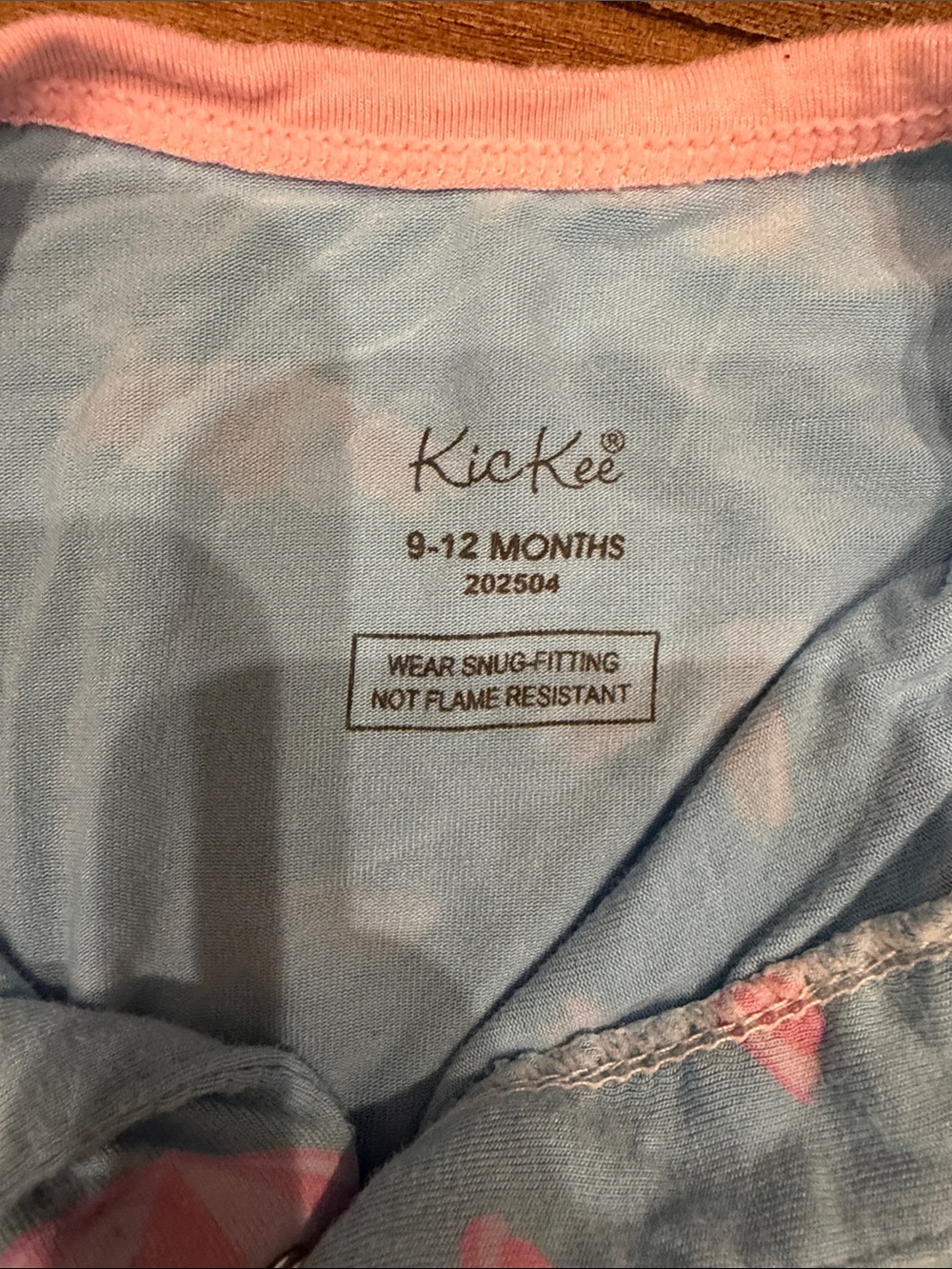 Kickee Pants 9-12M Baby Girls Blue & Pink Umbrella Print One-Piece Pajamas - Picture 2 of 4